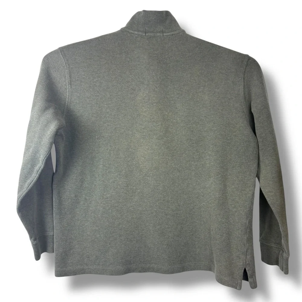 Polo Ralph Lauren Quarter Zip Pullover Men‎ L Gray Cotton Knit Pony Logo
